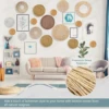 Set of 16 Hanging Woven Baskets Boho Handmade Wall Decor Round Rattan Straw Seagrass Baskets for Living Room/Kitchen/Bedroom 2