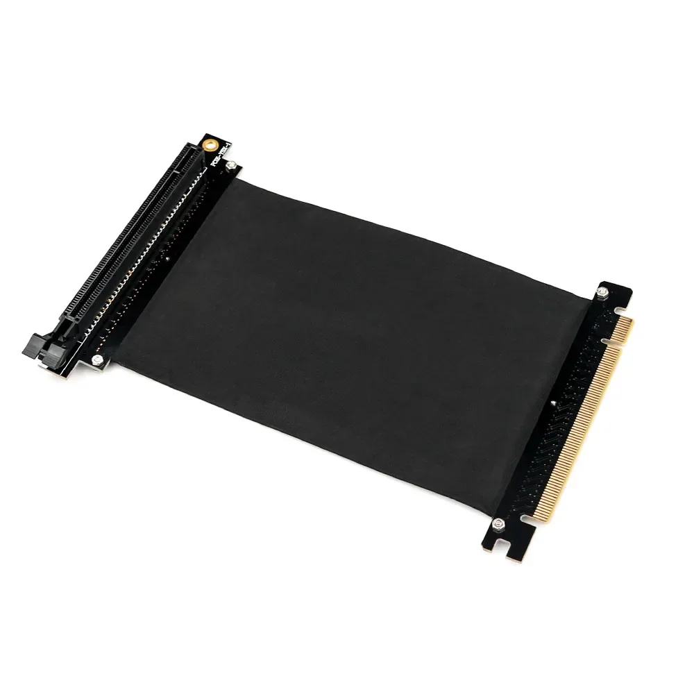 PUSOKEI Cavo Riser PCI Express 3.0 X16 Per Scheda Grafica - Estensore Flessibile Schermato EMI, 180 Gradi, Nero