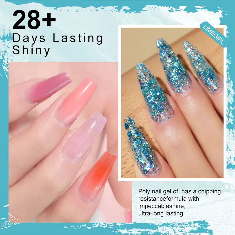 Limegirl Acrylic Manicure Kit UV LED Light Semi-Permanent Gel Varnish Kit Gel Extension Nail Kit Dryer Soak Manicure Tool Kit 3