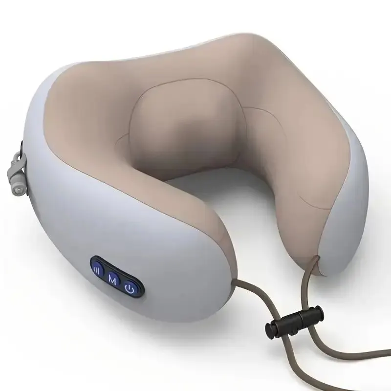 전기 목 마사지 베개, U자형, 목에 딱 맞음, 조절 가능한 가열, 마사지 및 휴식, 내구성 메모리 코튼 