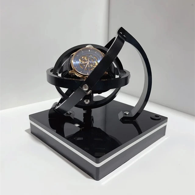 Watch Winder USB Stereoscopic Automatic Watch Winder Display Mechanical Watch Winders Gyro Rotator 360 Men's Yarn Winder Rotating Drive