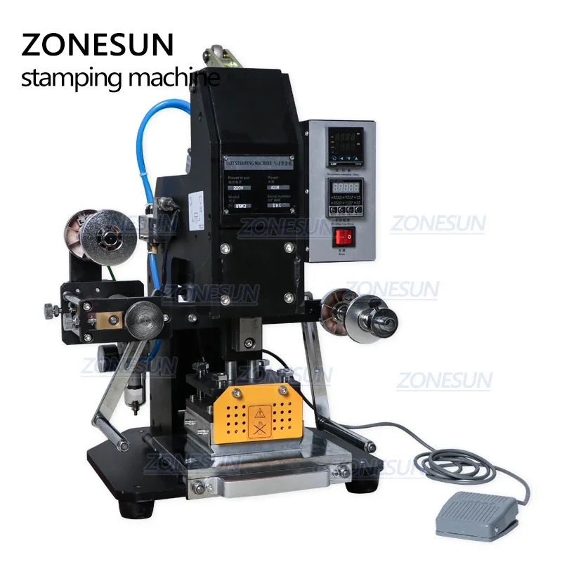 ZONESUN ZY-819K2 Pneumatic Hot Foil Stamping Machine Semi-Automatic Heat Press Printing Embosser Machine 110V/220V