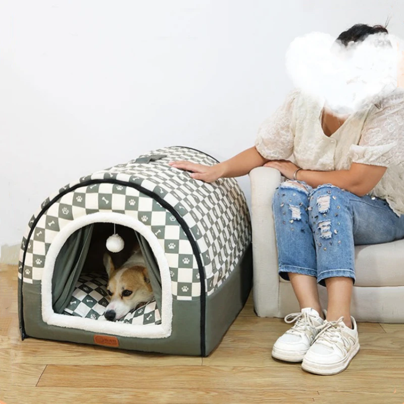

Large Dog Bed Big Size Dogs Kennel Pet Sleep Tent Warm Cozy Dog House Washable Nest for Huge Dog Sofa Mat Houses Pet Supplies