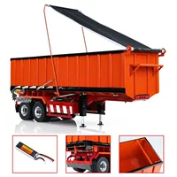 2 Axles RC Metal Trailer 1/14 RC Hydraulic Dump Trailers with Electric Legs for TAMIYAYA RC Tractor Truck Car Dumper Model Toys 1