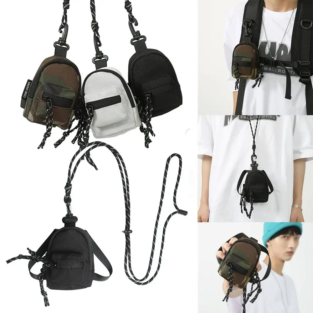 Mini Backpack Compact EDC Pouch Coin Purse Oxford Small Mini Keychain Wallet Simple Utility Zipper Pocket