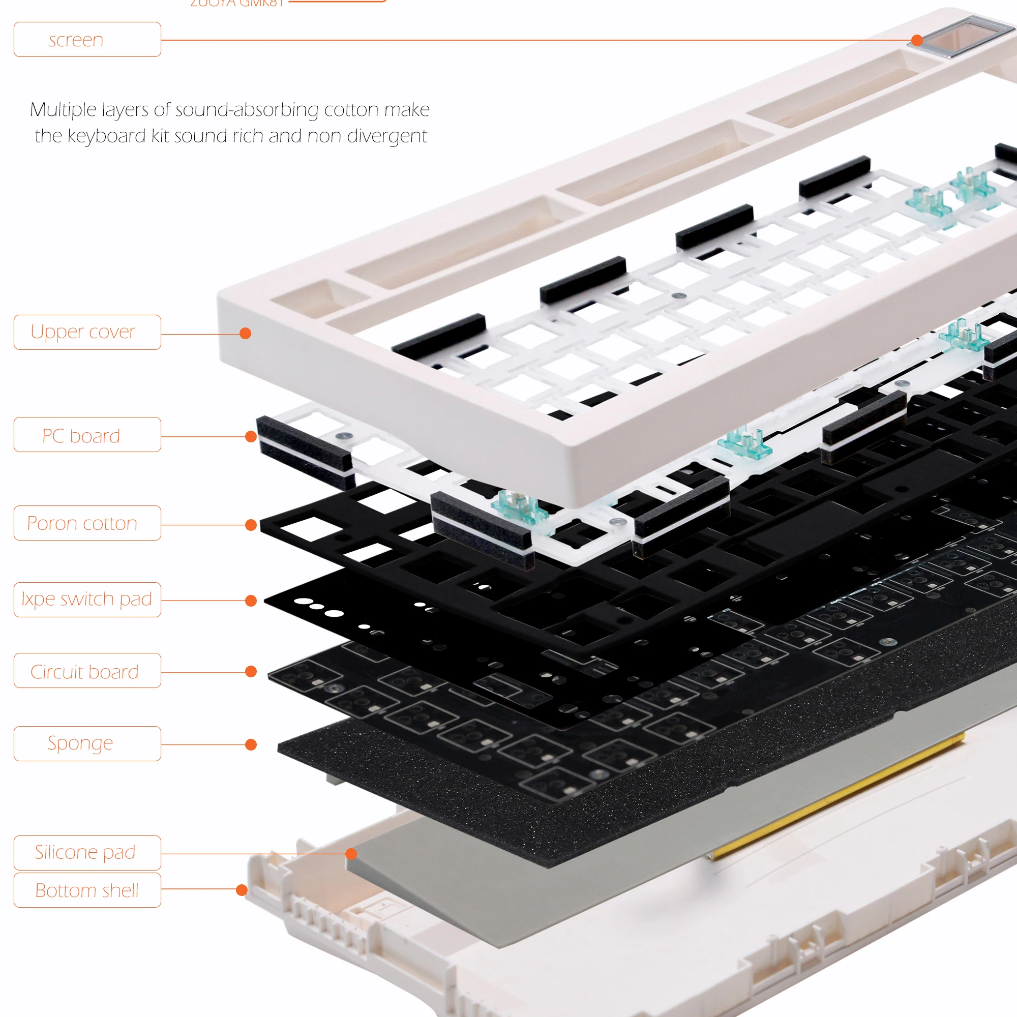 Kit de Teclado Mecânico Hot-swappable Bluetooth 5.0 2.4g Wireless Rgb Backlit Suporte Montado na Junta Via Personalizado Gmk81 - Imagem 2