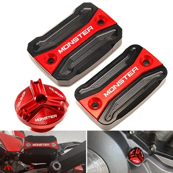 Per Ducati Monster 821 796 795 696 695 Accessori Moto Frizione Anteriore Freno Tappo Serbatoio Fluido Coperchio di riempimento olio MONSTER 1