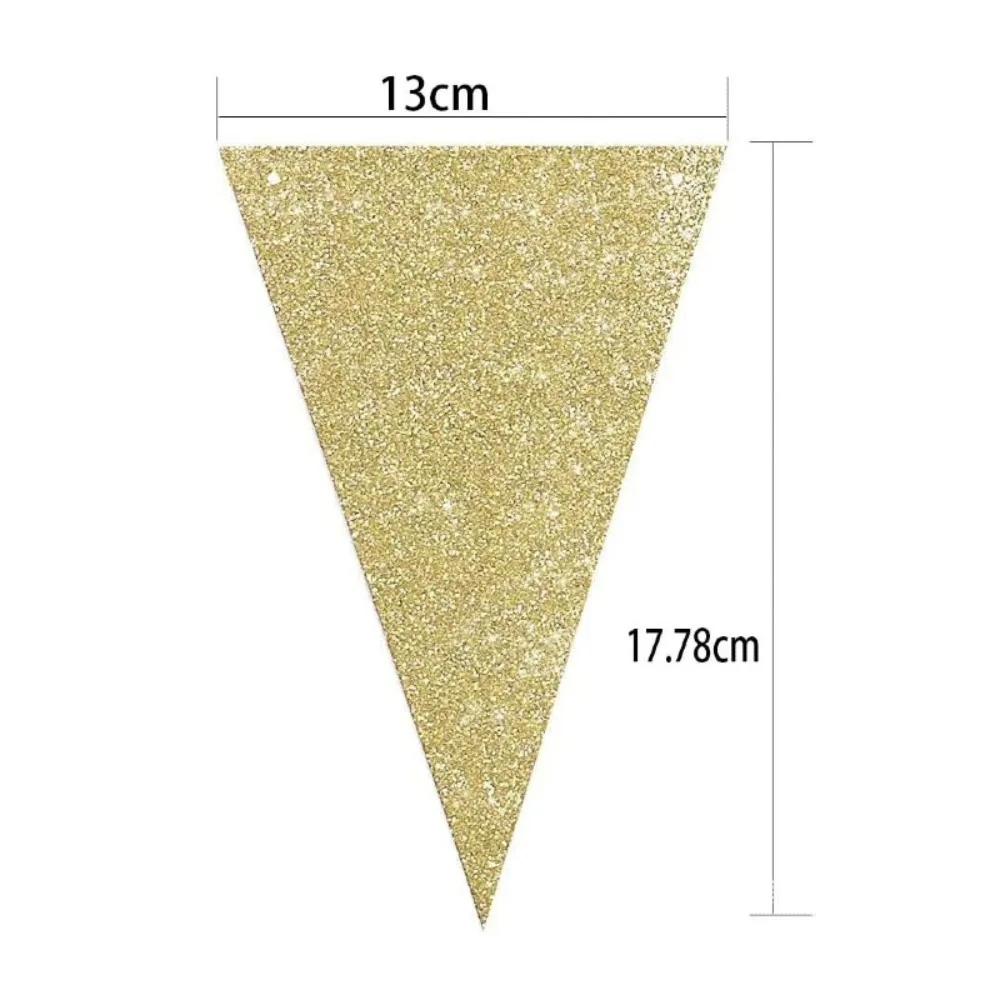 Set, Drapeau Triangle Doré, Bannière Joyeux Anniversaire Et