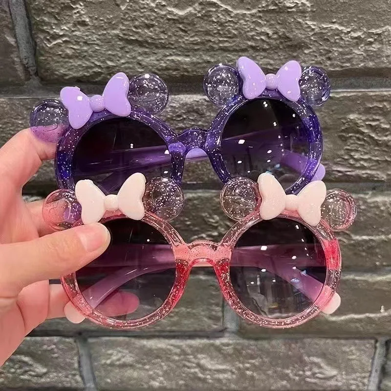 Crystal Bow Girls Sunglasses - Cute Cartoon Kids Eyewear