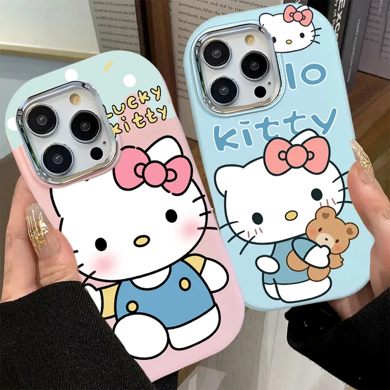 

Kawaii Hello Kitty Sanrio Phone Case Anime IPhone 15 14 13 12 11 Pro Max Fashion High Facial Value Beautiful Christmas Present