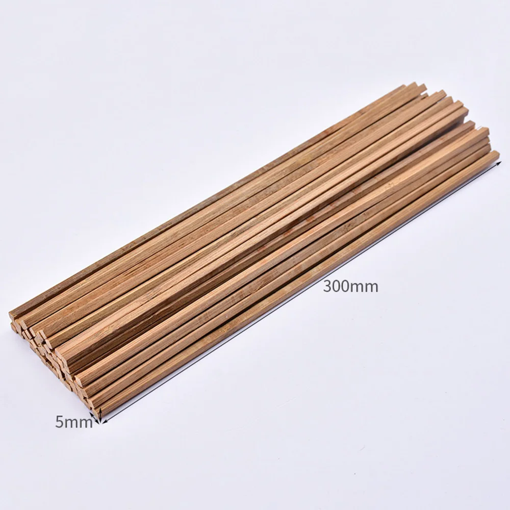 Description Picture 6 of itemChzimade 50pcs Balsa Wood DIY Wooden Strip Craft Square Light Wood Handcrafted Logs Soft Wood Clear Texture Easy to Cut