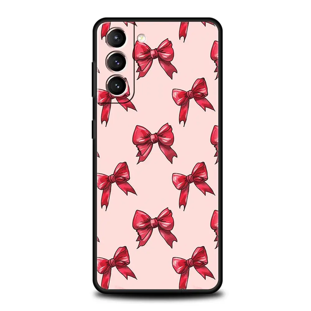 Charming Cherry Bow Soft Silicone Phone Case