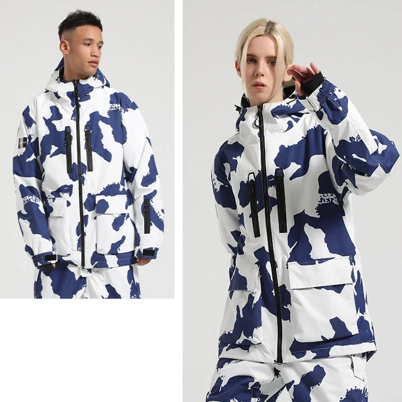 Ski Jackets Women Snowboarding Loose Comfortable Waterproof Snow Overcoats Top Windproof Men Thickening Thermal Skiing Jackets