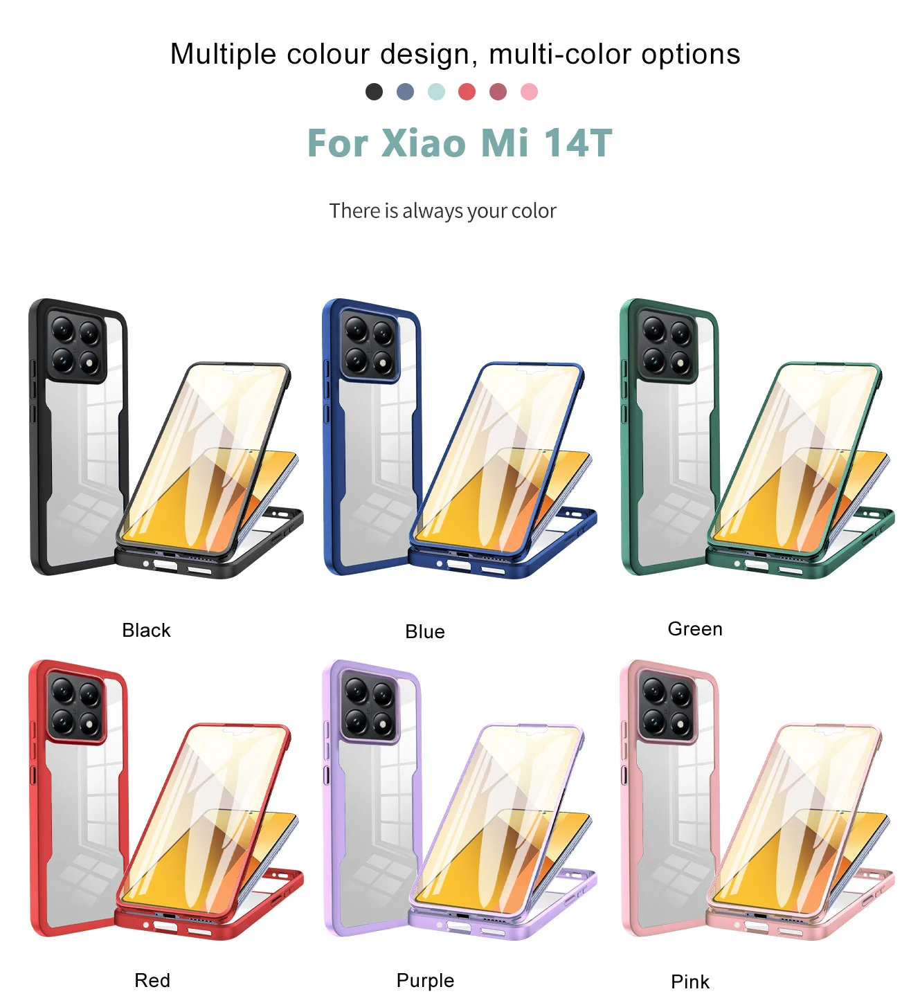 360° Double-Sided Full Screen Protection Phone Case - Clear Cover