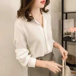 Spring Autumn Long Sleeve Shirt Women Korean Style Loose Casual Shirt Pure Color Simple Top Button Up Blouse Women Ladies Blusas
