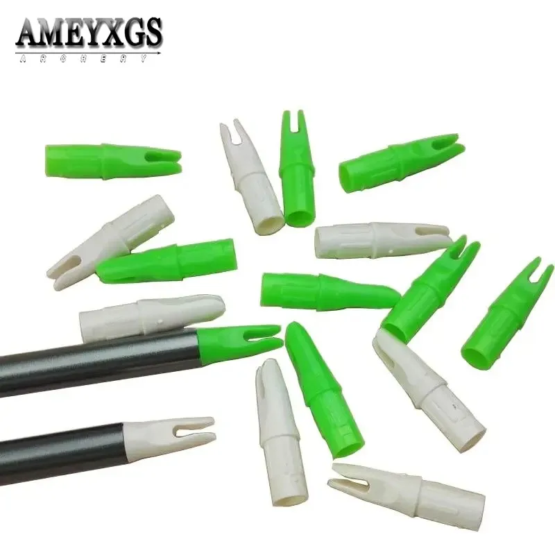 20/30/50pcs Arrow Nocks White Green Archery Plastic Nock For ID7.6mm OD 8.8mm Shafts Bow Arrow Hunting Shooting Accessories