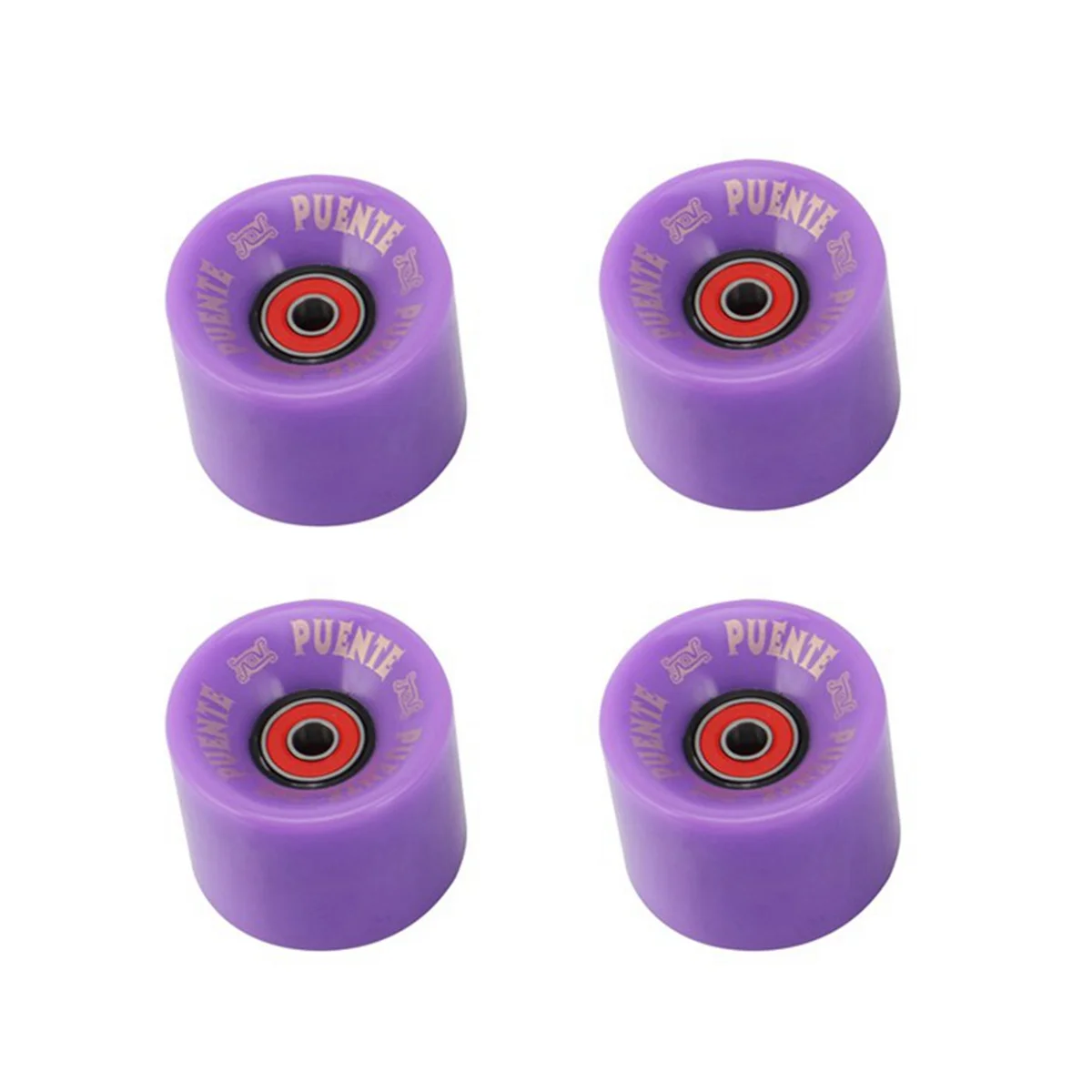 

PUENTE 4Pcs Cruiser Skateboard Wheels PU Wheels Long Board Cruiser Wheels with ABCE-9 Bearings,Purple