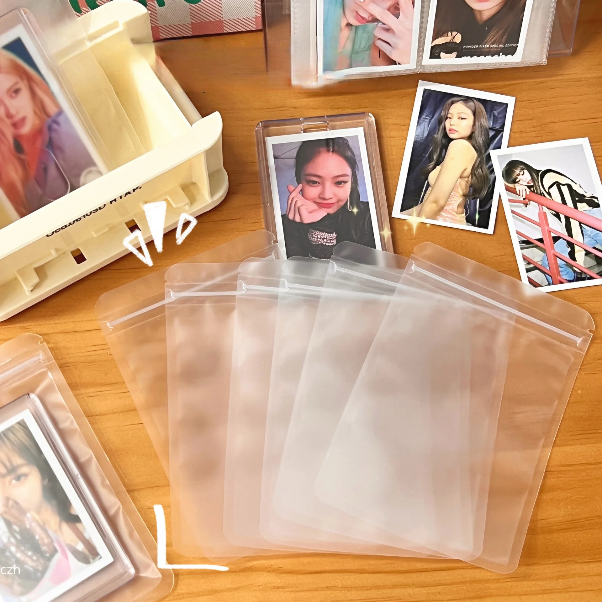 Matte Self Sealing Bag Transparent Food Packaging Bag Candy Sealing Fruit Tea 50 Pcs