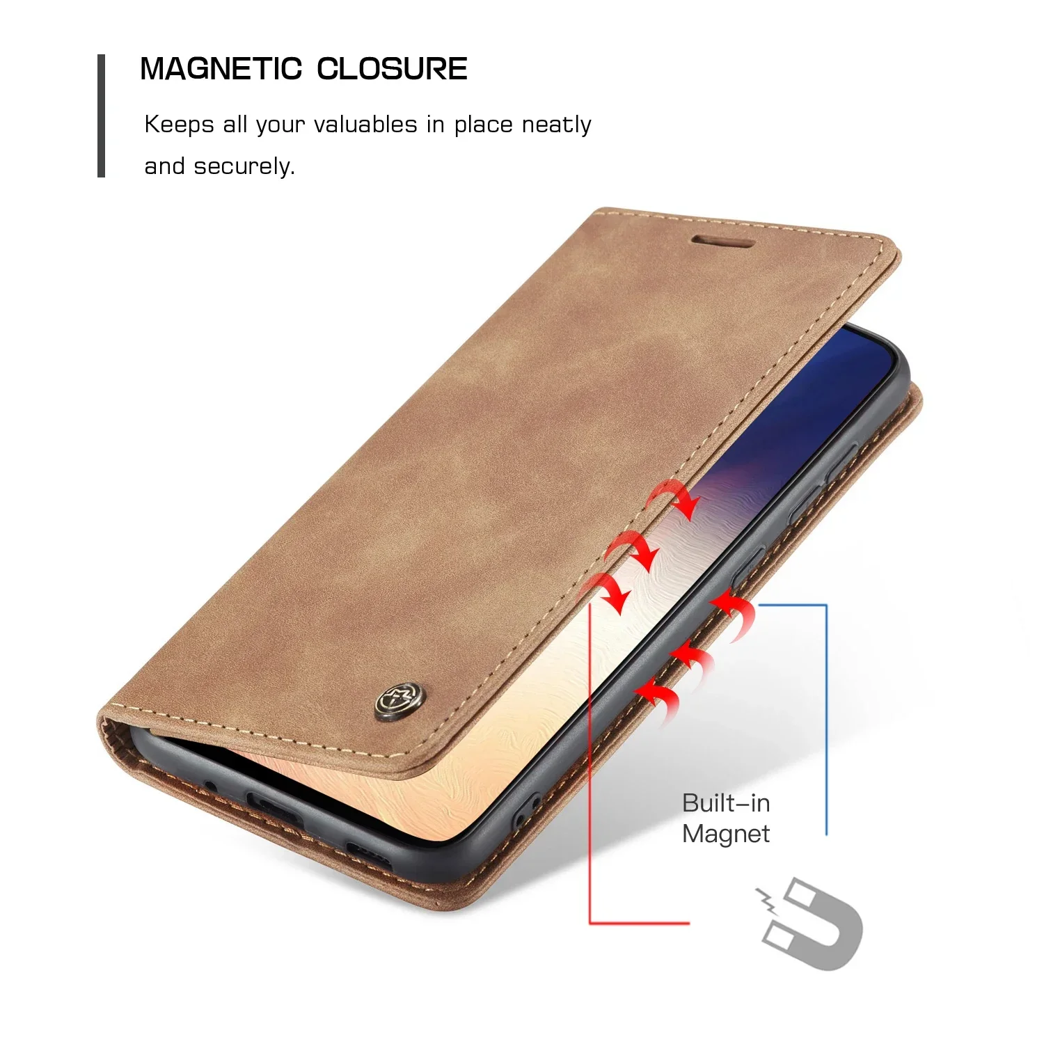 Premium Magnetic Leather Flip Book Cover