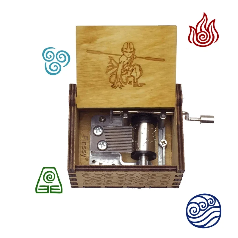 Anime Avatar The Last Airbender Music Box Avatar's Love Theme Laser Carved Wooden Children Birthday Christmas New Year Cute Gift