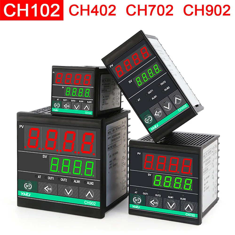 CH102 PT100 เอาต์พุตคู่ SSR รีเลย์ 4-20mA 0-10V เอาต์พุต CH402 PID Temperature Controller CH702 Thermostat อัจฉริยะดิจิตอล 1