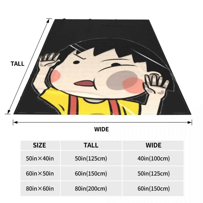 치비 마루코 짱 봉제 담요, 귀여운 소녀 애니메이션 멋진 던지기 담요, 홈 호텔 소파, 200x150cm 침구