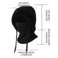 Women Fleece Lined Knit Hat Set Winter Warm Knitted Hat 3 in 1 Hooded One Piece Snow Cap W/Scarf & Mask for Cold Weather Protect 6