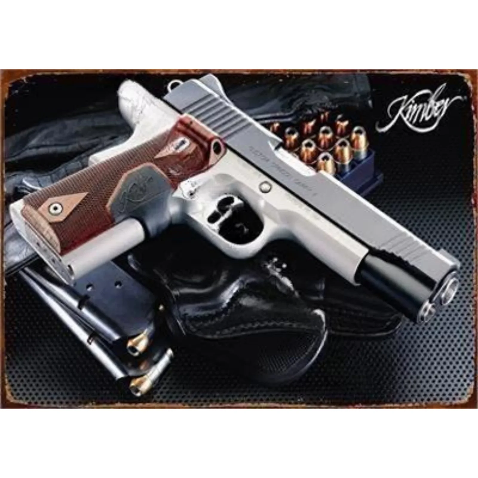 Cartello In Metallo Vintage Glock Pistol Knowledge - Vista Esplosa 20x30 Cm - Decorazione Da Parete Per Bar, Garage, Club - 2
