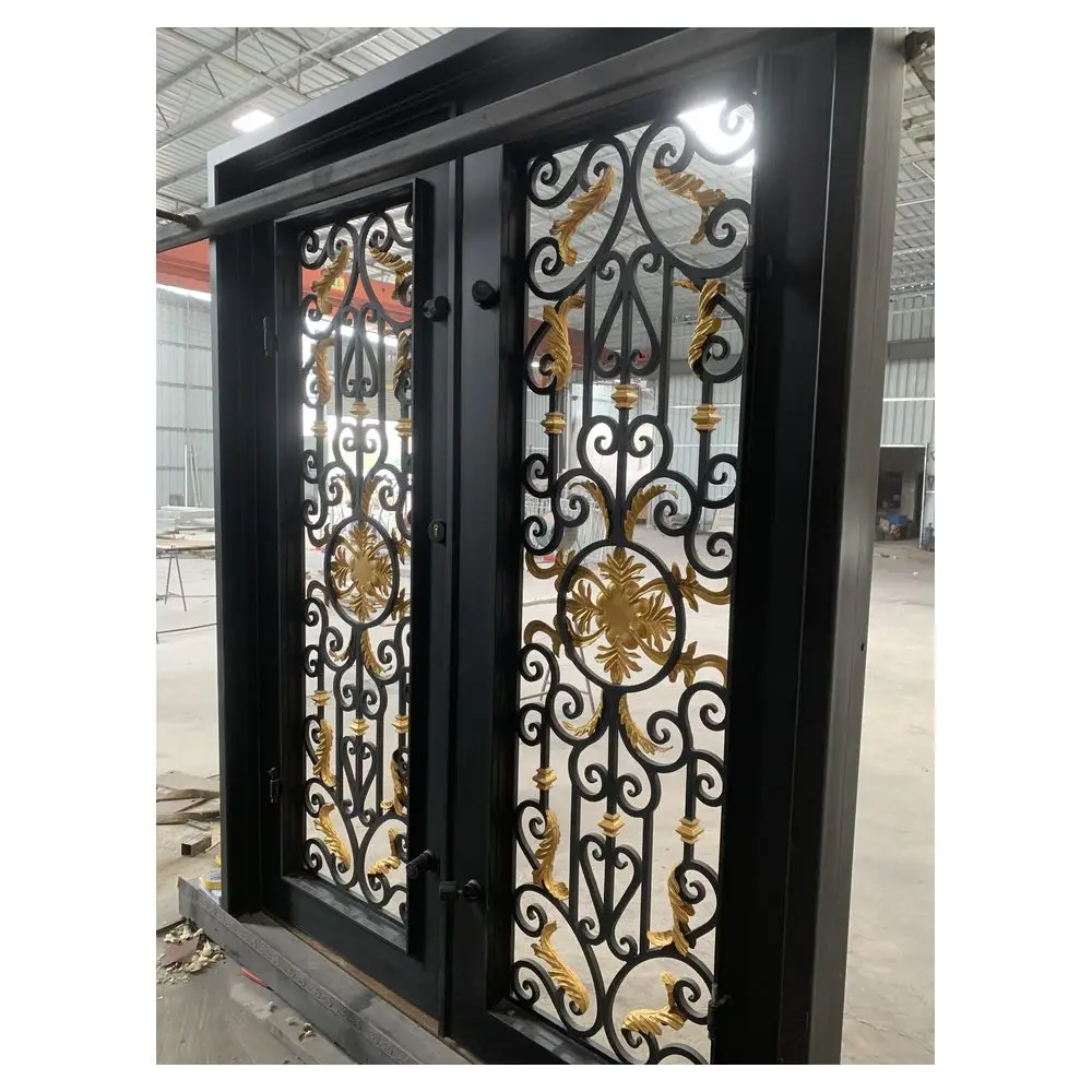 Prima Size Luxury Wrought Iron Garden Gate Easy Assembly Swing Open Style For Villa Made Of Steel