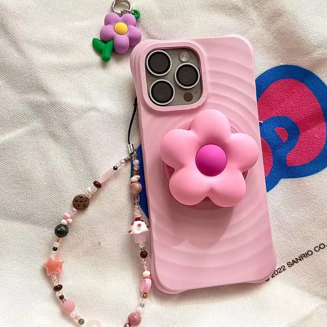 Floral Silicone Magnetic Griptok Stand with Wireless Charging Support