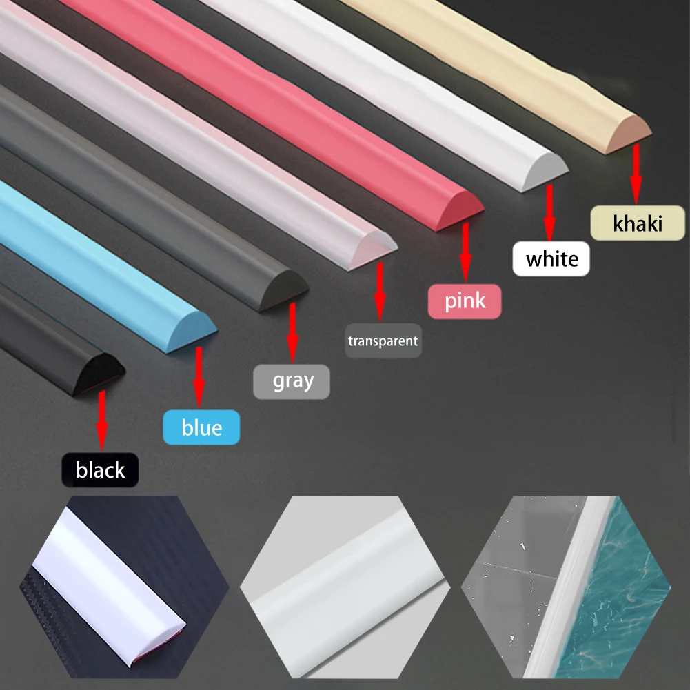 Bathroom Retention Water Barrier Strip Rubber Silicone Shower Barrier Water Stopper Kitchen Dry And Wet Separation Seal Strip shower water stopper shower water barrier water barrier strip