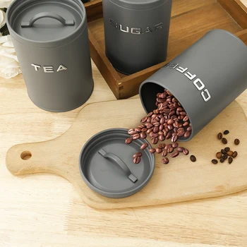 3Pcs Airtight Coffee Tea Sugar Canisters with Lids Kitchen Countertop Storage Containers for Coffee Beans Spices storage Jars