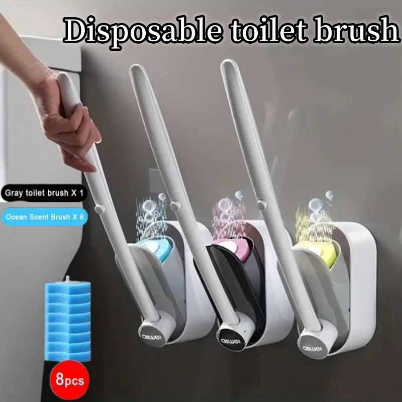 Disposable Toilet Cleaning System Disposable Toilet Brush Cleaner Bathroom  Cleaning Brush with 6PCS Replaceable Brush Head - AliExpress