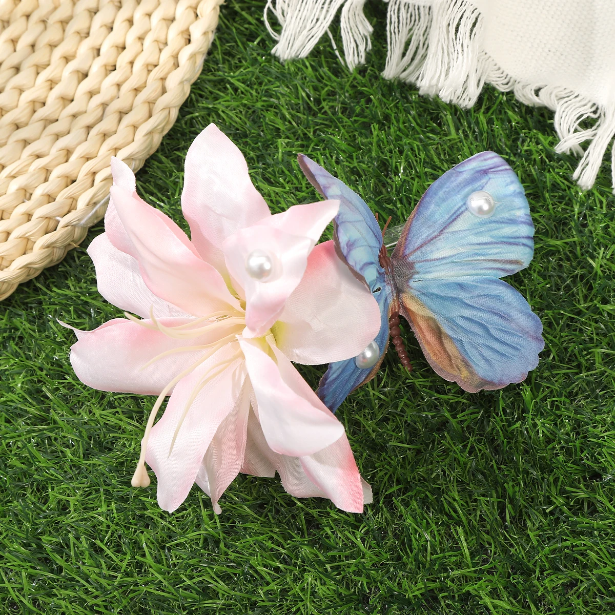Large Flower Hairpin Beach Romantic Headwear Side Clip Women Makeup Dress Party Hairpin Hairgrips Fashion French Hair Accessory