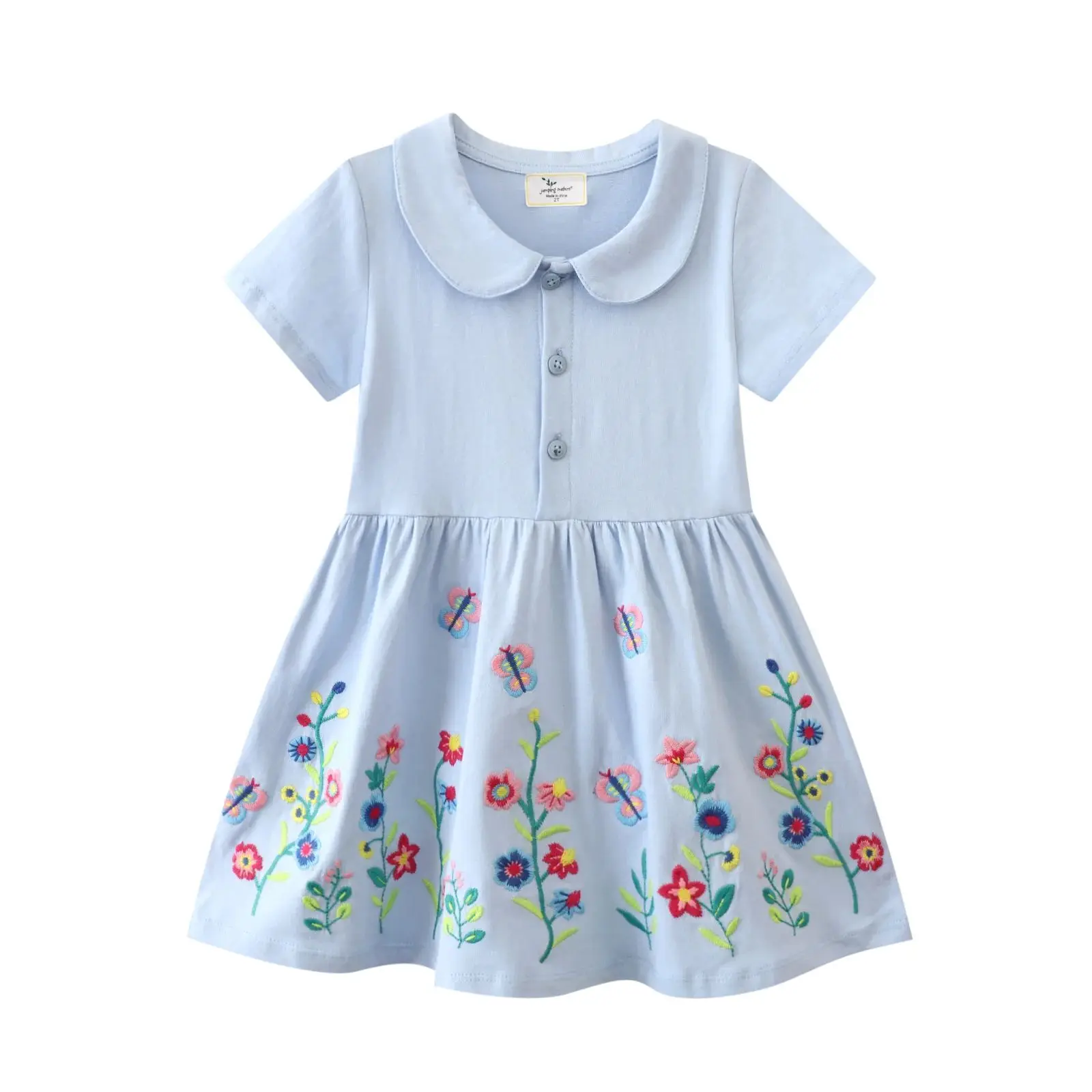 Jumping Meters Baby Girl Dress with Animal Applique Summer Clothing Girls Princess Elsa Dress Cotton Kids Party Dresses girls dress princess costume