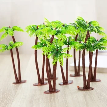 10/20/30/40/50 Pcs Tree Decor Coconut Miniature Plants Palm Trees Crafts Aquarium Fish Tank Decorations 1