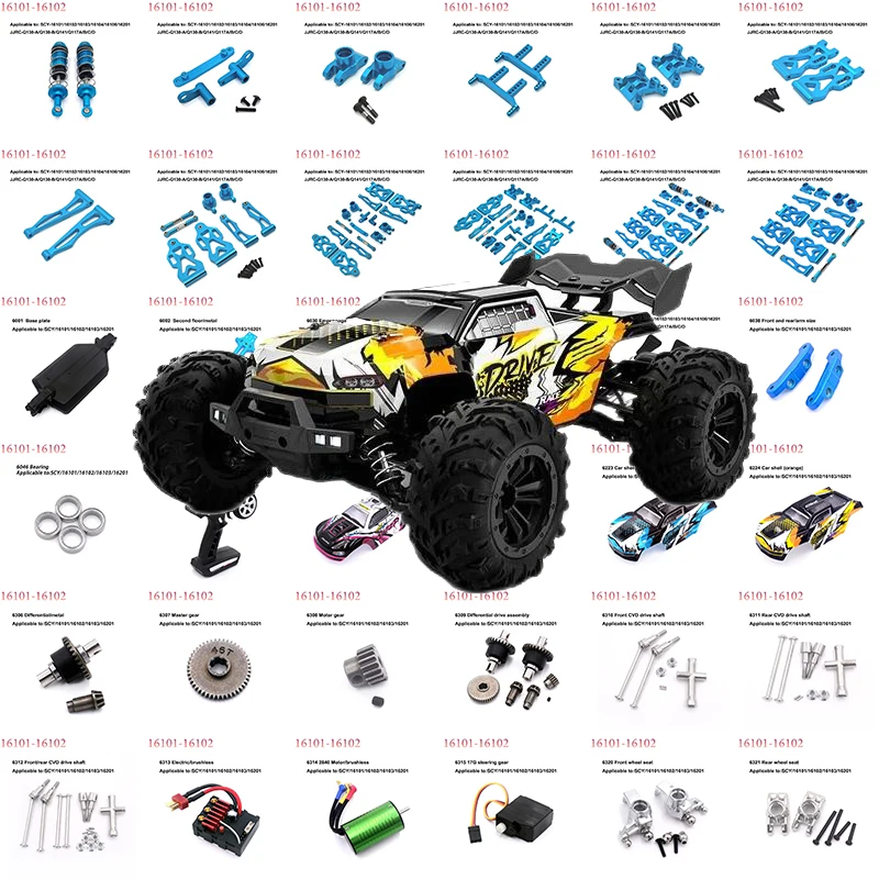 SCY 16101 16102 16103 16201 16101 Pro RC Auto 1:16 Blau Verbesserte Metall Ersatzteile Modell 4WD/Original Ersatzteile 6312 6313 6314
