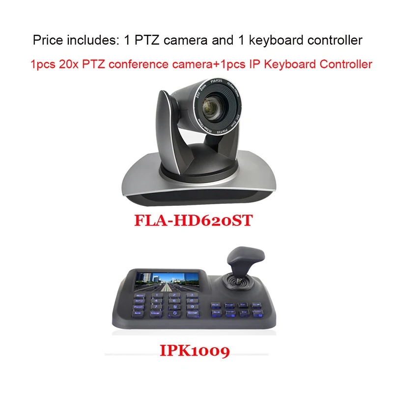 동시 HDMI 및 IP 스트리밍 및 키보드 컨트롤러 포함 화상 회의 카메라, 2MP 20x PTZ 1080p, 3 축 rj45