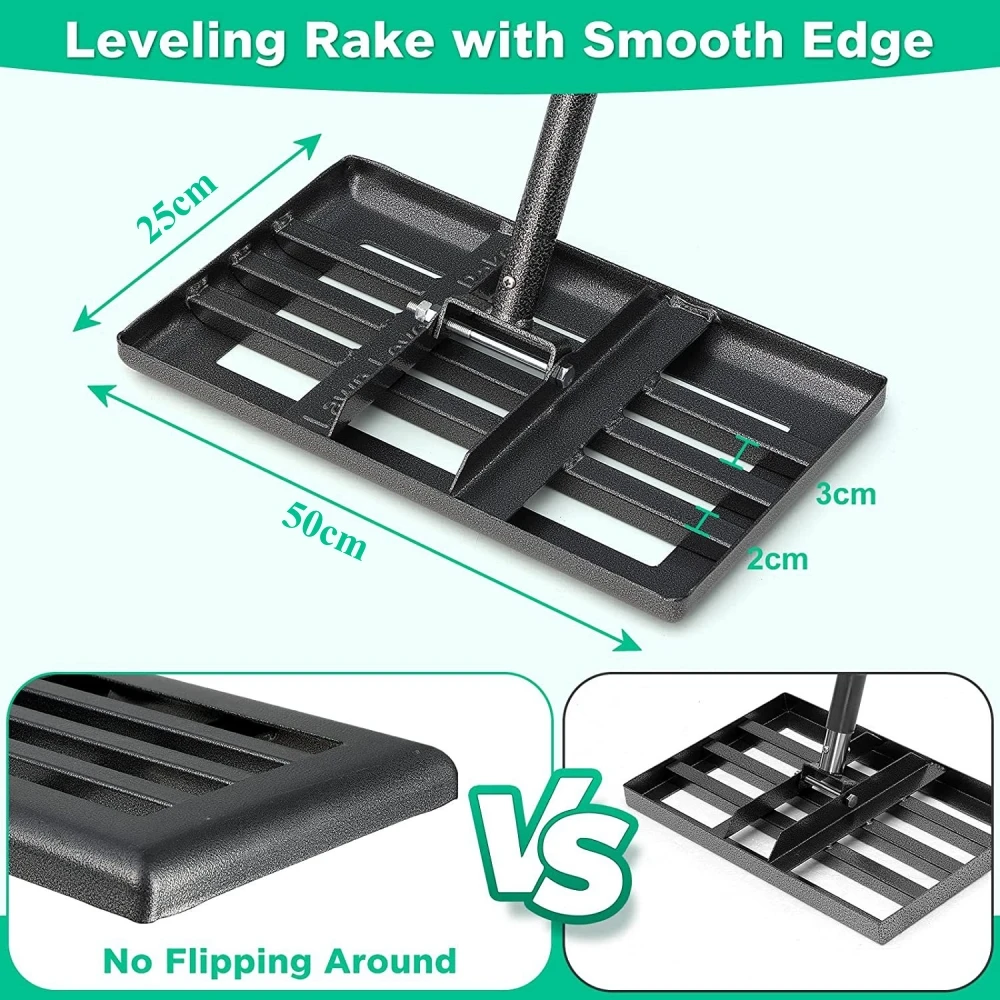 Adjustable Handle Lawn Leveling Rake 74cm-150cm