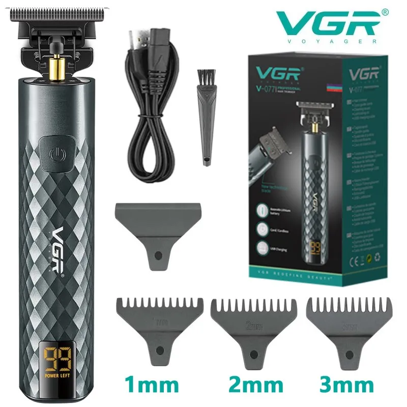 

VGR Hair Clipper T9 Hair Cutting Machine Electric Hair Trimmer Cordless Haircut Machine Bald Head Barber Clipper for Men V-077