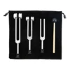 3Pack Tuning Fork Set(128Hz, 256Hz, 512Hz) Tuning Fork Kit for Healing, Chakra, Sound Therapy, Sonic Slider Fork(Silver) 1