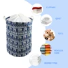 Large Free Standing Clothes Storage Pouch with Lid Toy Bag Bedroom Laundry Dirty Clothes Basket Drawstring Foldable Laundry Bag 3