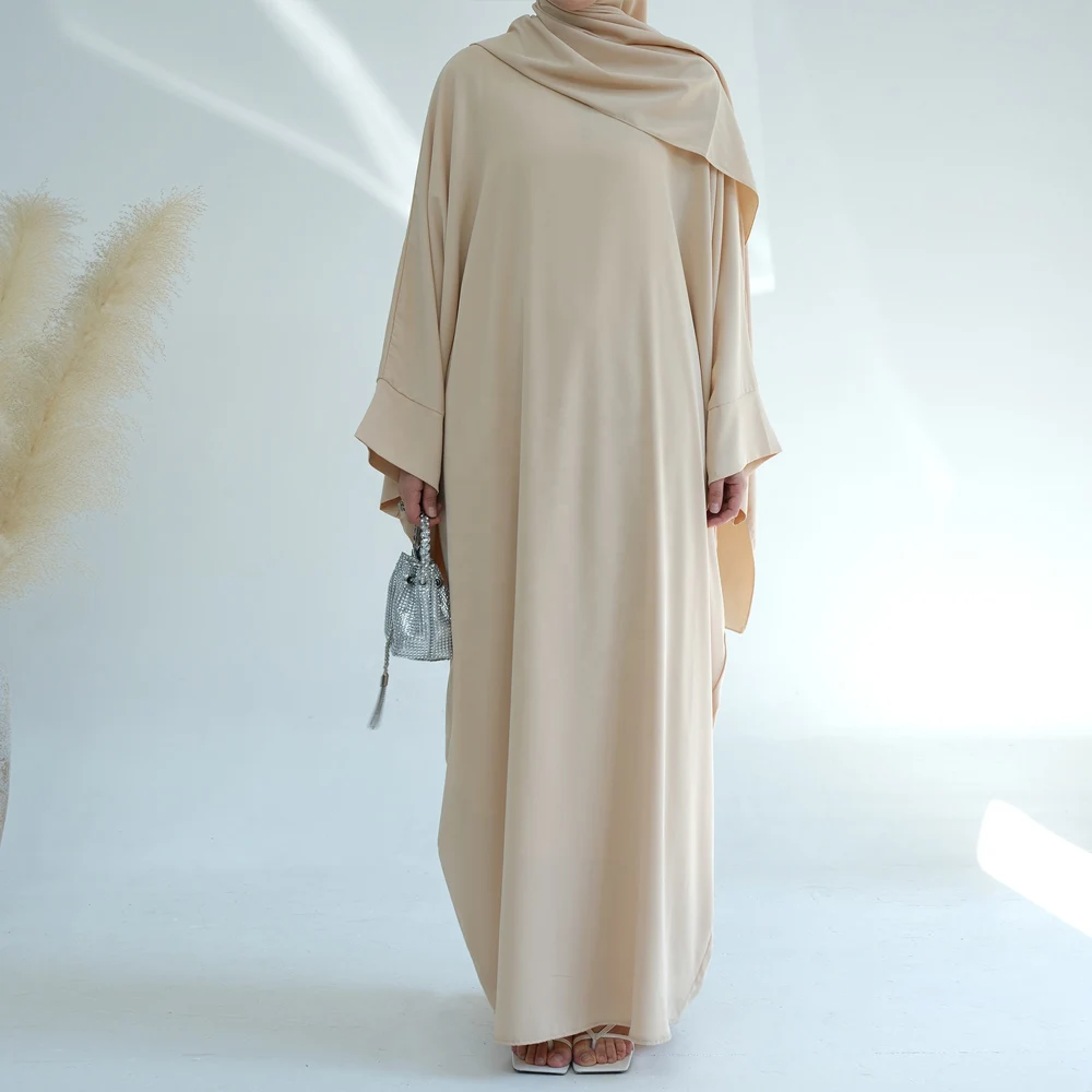 Ramadan Muslim Abaya One Piece Prayer Dress Turkey Nida Batwing Abayas for Women Dubai Kaftan Hijab Robe Jilbab Islamic Clothes