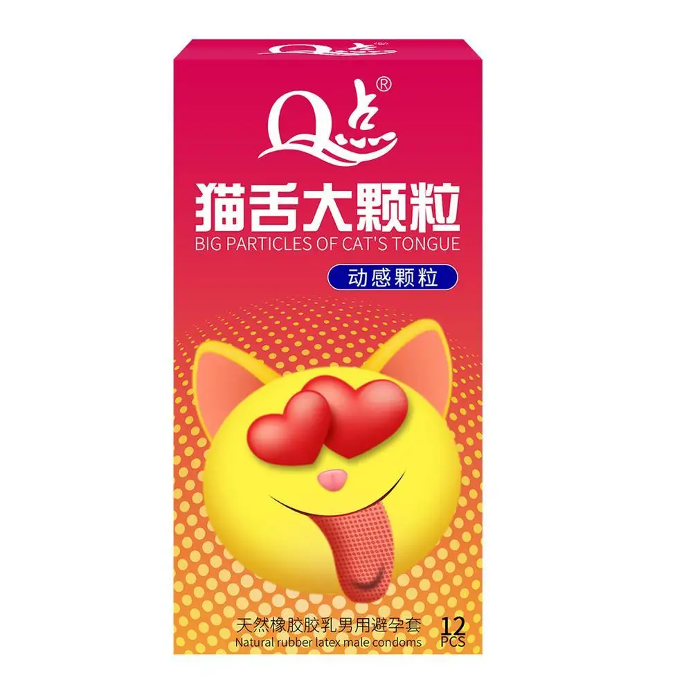 Cat Tongue Particles Condom Q-point Ultra-Thin Long-Lasting Safety Couple Honeymoon Condoms Extension Stimulate Adult Sex Toys
