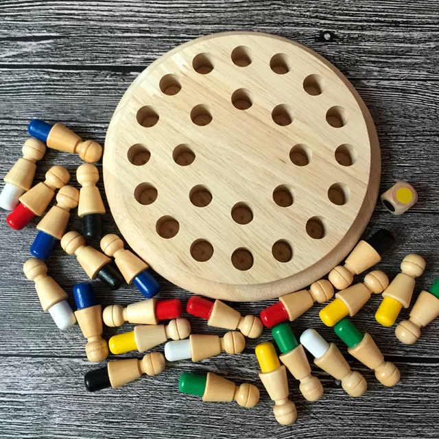 Kids Game Wooden Memory Match Stick Chess Fun Block Board Game Montessori Educational Color Cognitive Ability Toys For Children 2
