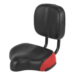Premium Comfort Bike Seat with Backrest - Wide Design for Men & Women (Red)