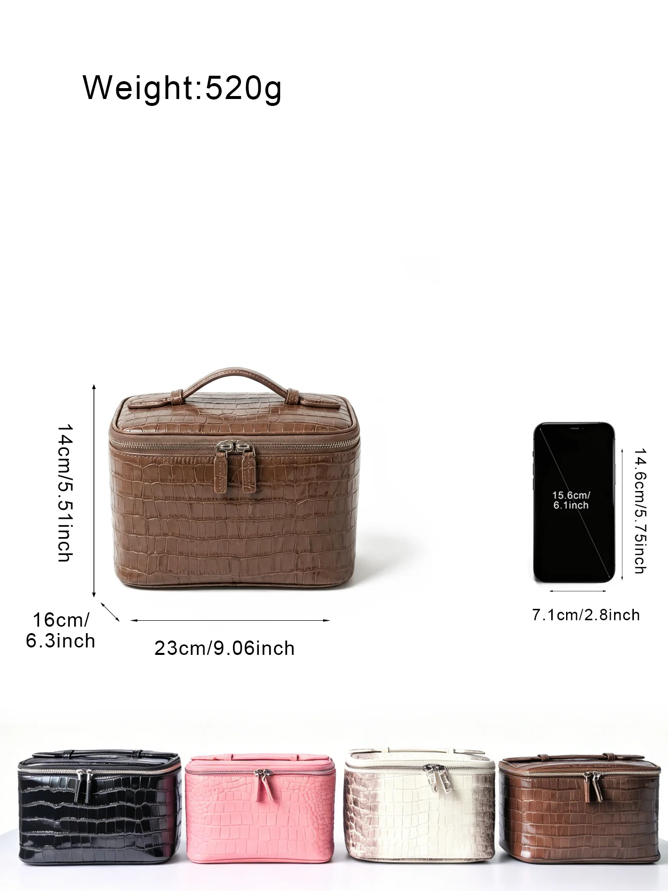Trending Crocodile Embossed Himalaya Leather Toiletry Bag Large Capacity Travel Cosmetic Pouch Monogram Initial Customization 6