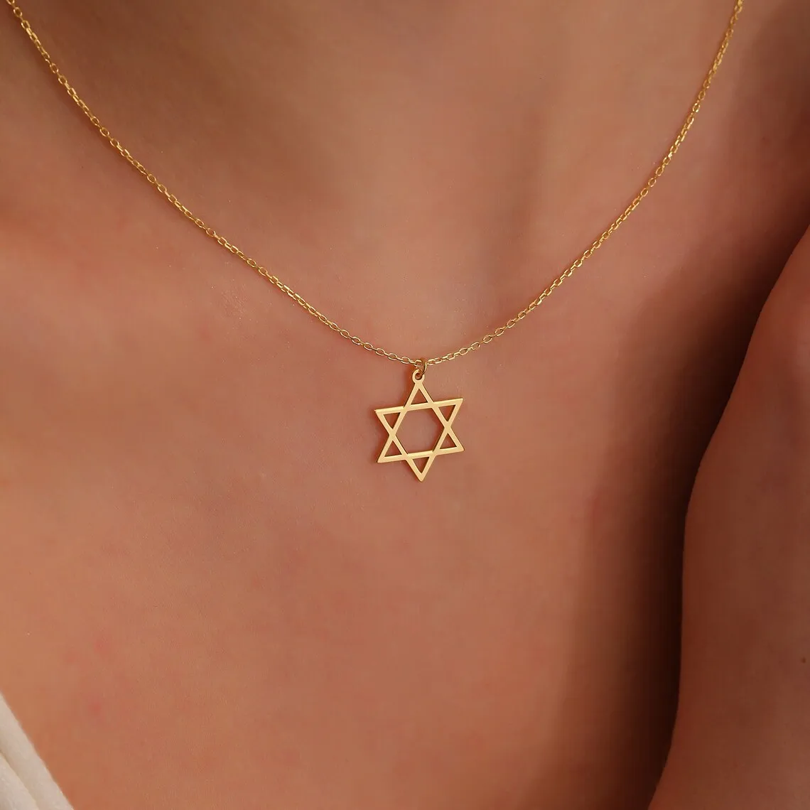 

Trendy Star of David Pendant Necklace for Women Stainless Steel Jewish Symbols Necklace Men's Religious Amulet Jewelry Gifts