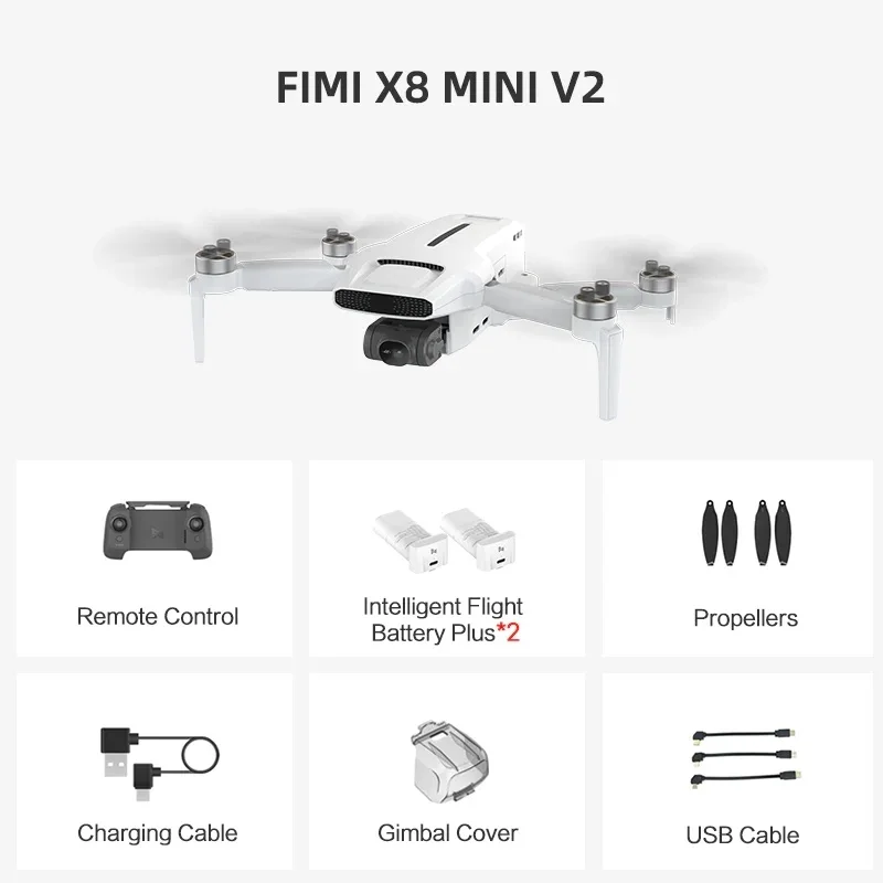 

FIMI X8 Mini V2 Camera Professional Drone Transmission 4K 30fps 3-Axil Gimbal with Remote Control RC Quadcopter RTF CMOS