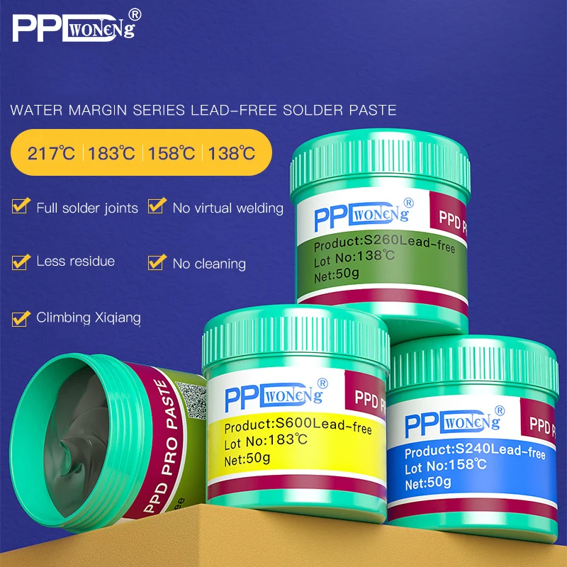 Ppd Leadfree Welding Solder Paste Low Temperature Melting Point 138/
